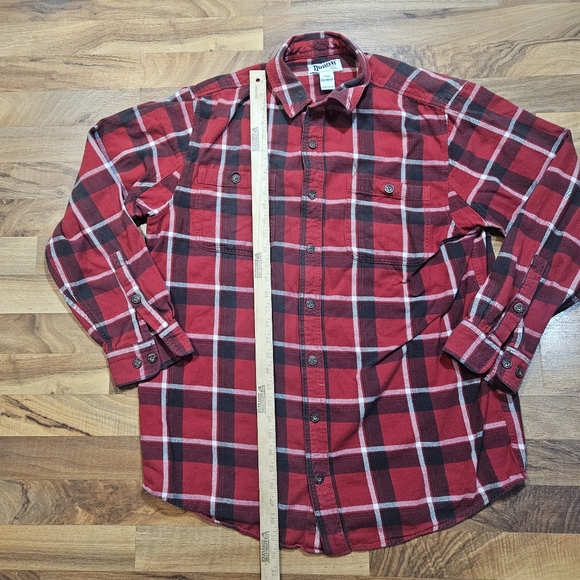 Duluth Trading Co Red Plaid Flannel Shirt L Tall Relaxed Fit - Picture 6 of 9